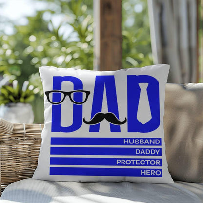 Dad Husband Daddy Protector Hero Comfy Indoor-Outdoor Pillow - Mallard Moon Gift Shop