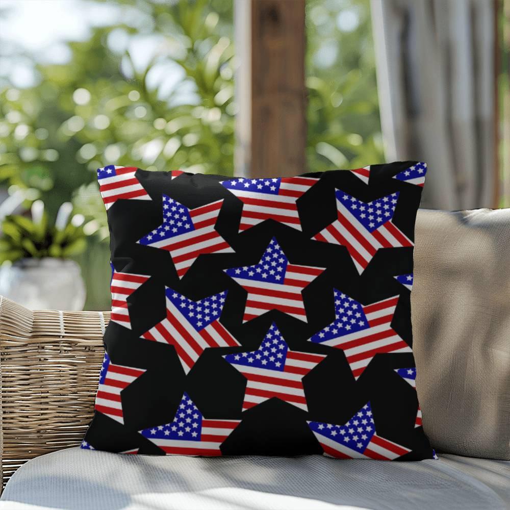 America Stars Patriotic Indoor-Outdoor Pillow - Mallard Moon Gift Shop