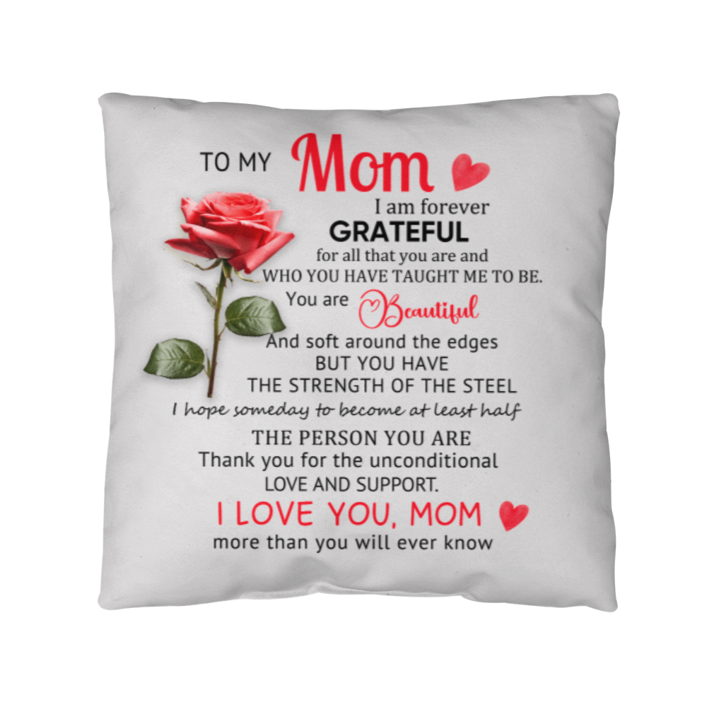 To My Mom – Heartfelt Decorative Pillow with Insert | Mother's Day Gift - Mallard Moon Gift Shop
