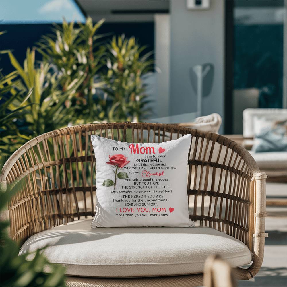 To My Mom – Heartfelt Decorative Pillow with Insert | Mother's Day Gift - Mallard Moon Gift Shop