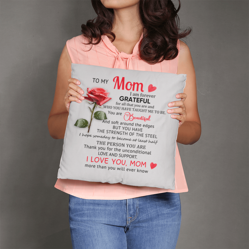To My Mom – Heartfelt Decorative Pillow with Insert | Mother's Day Gift - Mallard Moon Gift Shop