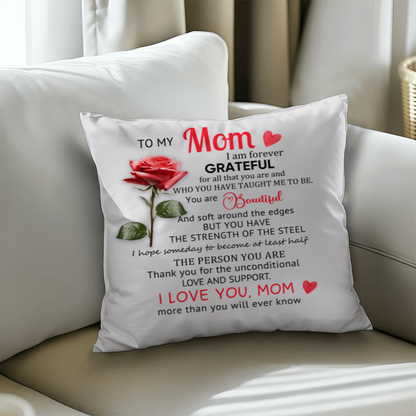 To My Mom – Heartfelt Decorative Pillow with Insert | Mother's Day Gift - Mallard Moon Gift Shop