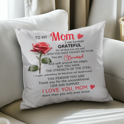 To My Mom – Heartfelt Decorative Pillow with Insert | Mother's Day Gift - Mallard Moon Gift Shop