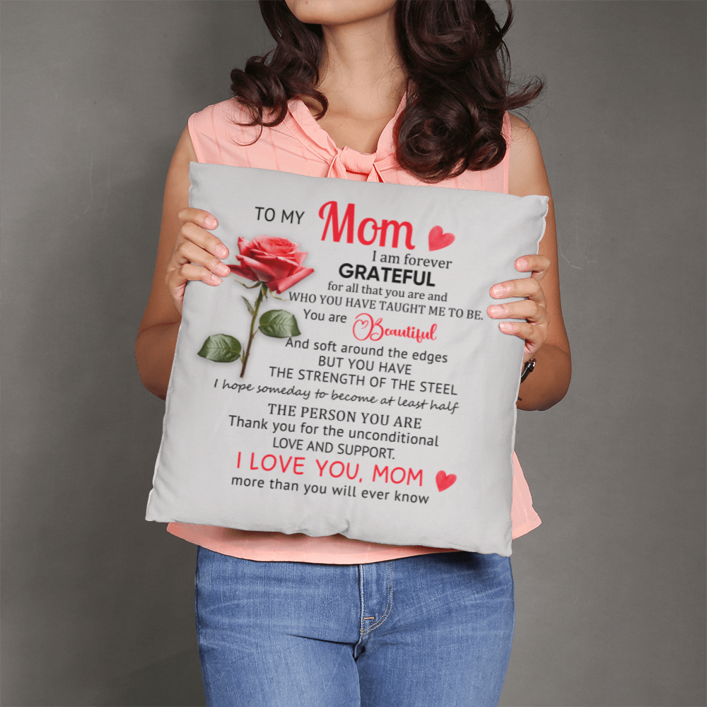 To My Mom – Heartfelt Decorative Pillow with Insert | Mother's Day Gift - Mallard Moon Gift Shop