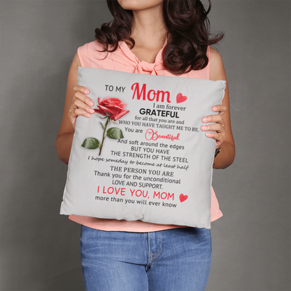 To My Mom – Heartfelt Decorative Pillow with Insert | Mother's Day Gift - Mallard Moon Gift Shop