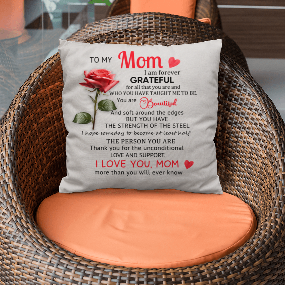 To My Mom – Heartfelt Decorative Pillow with Insert | Mother's Day Gift - Mallard Moon Gift Shop