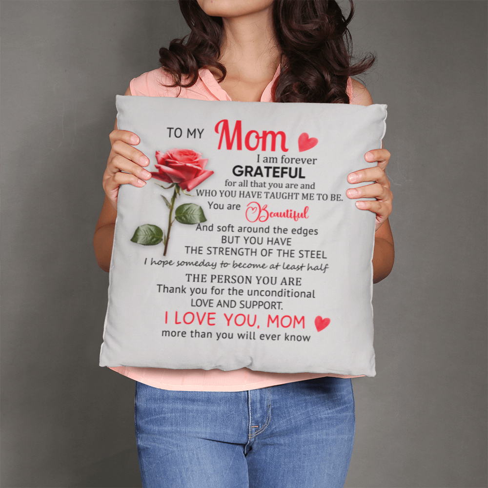 To My Mom – Heartfelt Decorative Pillow with Insert | Mother's Day Gift - Mallard Moon Gift Shop