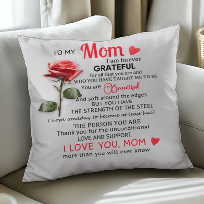 To My Mom – Heartfelt Decorative Pillow with Insert | Mother's Day Gift - Mallard Moon Gift Shop