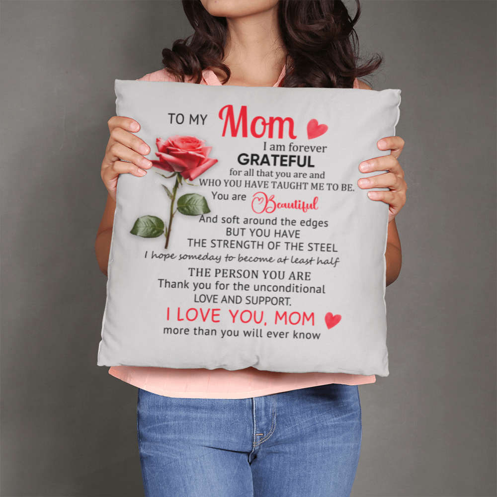 To My Mom – Heartfelt Decorative Pillow with Insert | Mother's Day Gift - Mallard Moon Gift Shop