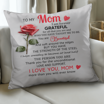 To My Mom – Heartfelt Decorative Pillow with Insert | Mother's Day Gift - Mallard Moon Gift Shop