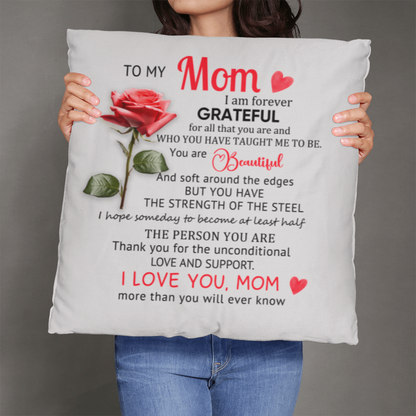 To My Mom – Heartfelt Decorative Pillow with Insert | Mother's Day Gift - Mallard Moon Gift Shop
