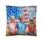 Summertime Kids American Flag Patriotic Pillow Cover - Mallard Moon Gift Shop