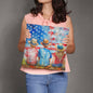 Summertime Kids American Flag Patriotic Pillow Cover - Mallard Moon Gift Shop
