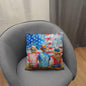 Summertime Kids American Flag Patriotic Pillow Cover - Mallard Moon Gift Shop