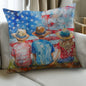 Summertime Kids American Flag Patriotic Pillow Cover - Mallard Moon Gift Shop