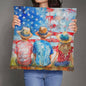 Summertime Kids American Flag Patriotic Pillow Cover - Mallard Moon Gift Shop