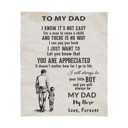 To My Dad -  I Will Always Be Your Little Boy Personalized Jersey Fleece Blanket - Mallard Moon Gift Shop