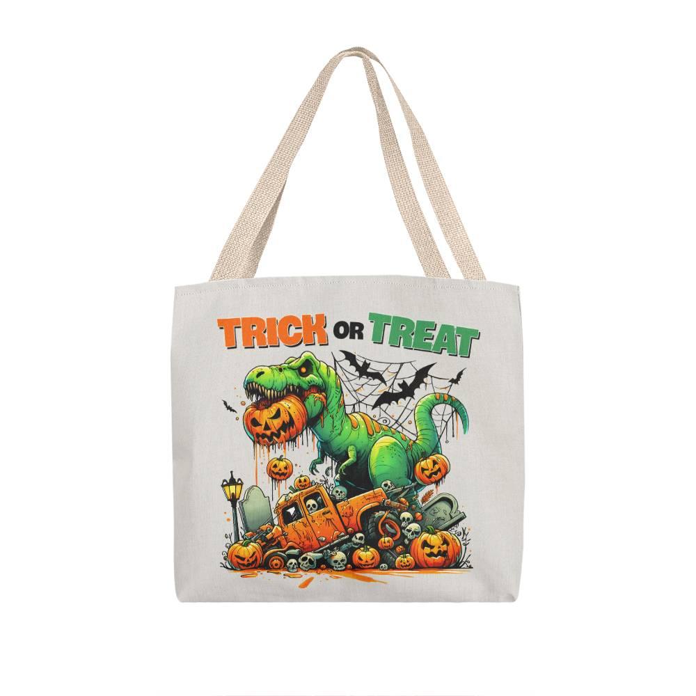 Halloween Dinosaur T-Rex Monster Trick or Treat Tote Bag - Mallard Moon Gift Shop