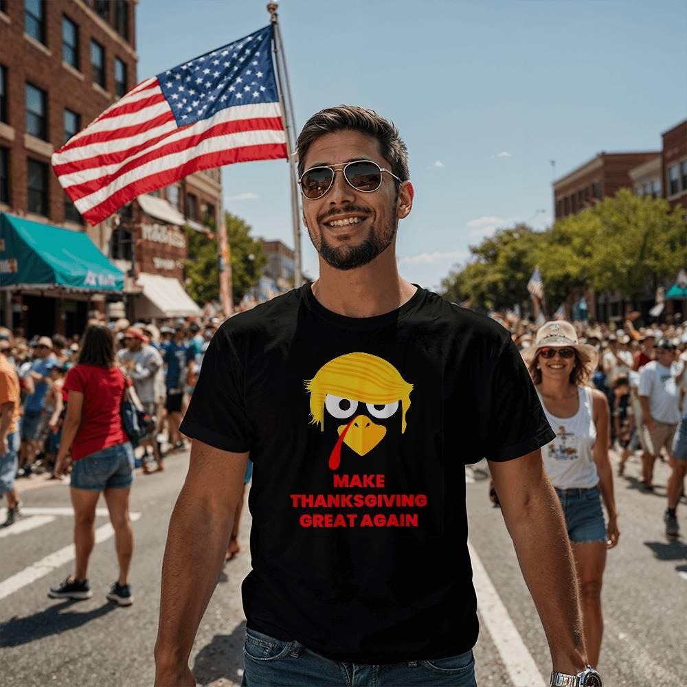 Funny Trump Turkey - Make Thanksgiving Great Again -Bella Jersey Tee Shirt - Mallard Moon Gift Shop