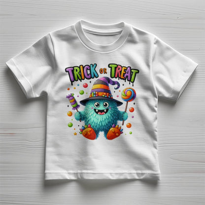 Cute Halloween Candy Monster Trick or Treat Toddler Jersey Tee Shirt - Mallard Moon Gift Shop