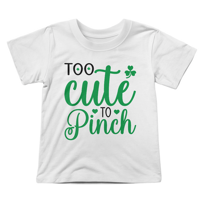 Too Cute to Pinch Toddler T-Shirt – St. Patrick's Day Outfit for Boys & Girls – Funny Irish Holiday Shirt – Soft Cotton Tee - Mallard Moon Gift Shop
