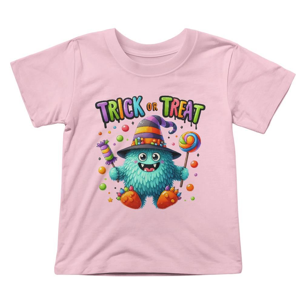 Cute Halloween Candy Monster Trick or Treat Toddler Jersey Tee Shirt - Mallard Moon Gift Shop