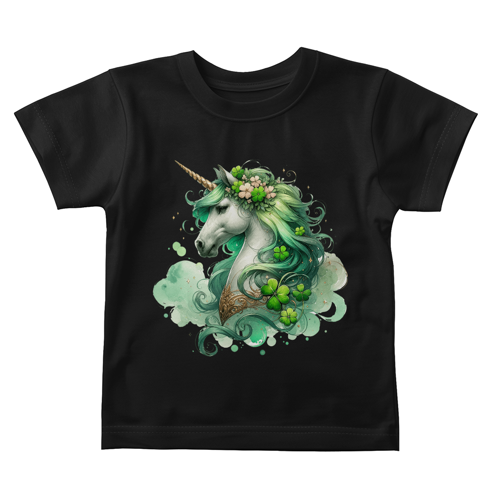 Toddler St. Patrick's Day Unicorn T-Shirt – Cute Irish Fantasy Tee – Soft Cotton Crew Neck Shirt – Lucky Shamrock Design for Girls - Mallard Moon Gift Shop