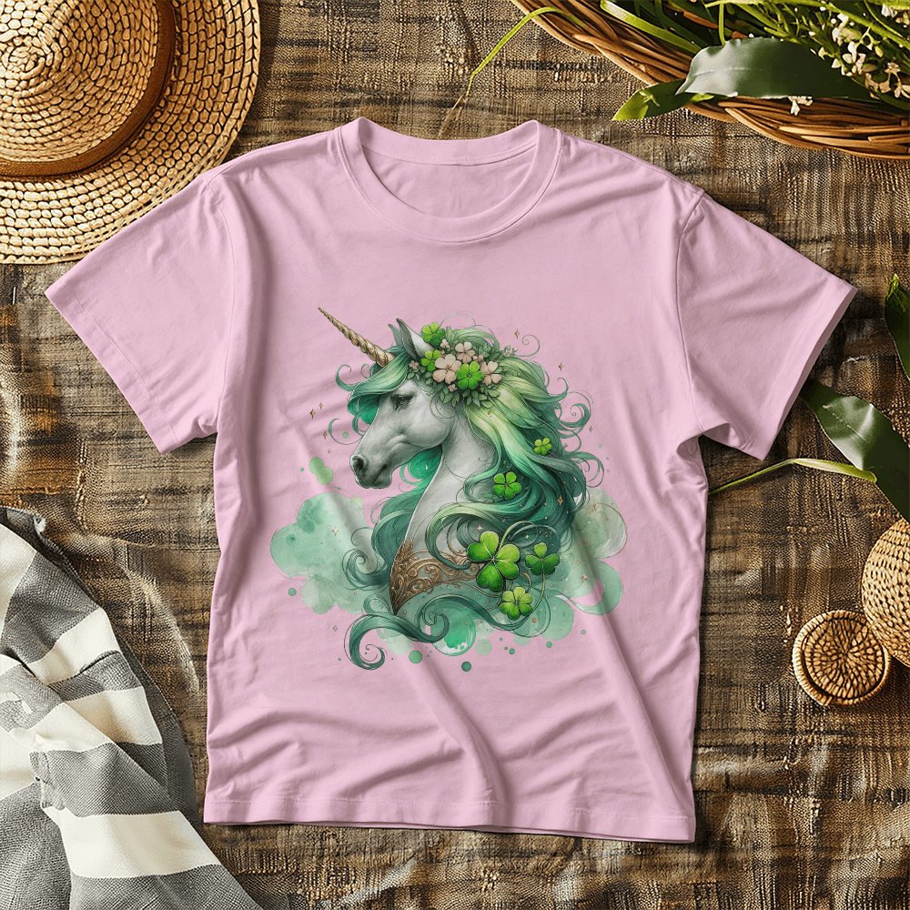 Toddler St. Patrick's Day Unicorn T-Shirt – Cute Irish Fantasy Tee – Soft Cotton Crew Neck Shirt – Lucky Shamrock Design for Girls - Mallard Moon Gift Shop