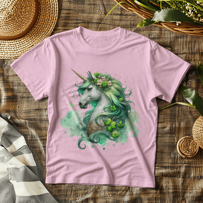 Toddler St. Patrick's Day Unicorn T-Shirt – Cute Irish Fantasy Tee – Soft Cotton Crew Neck Shirt – Lucky Shamrock Design for Girls - Mallard Moon Gift Shop