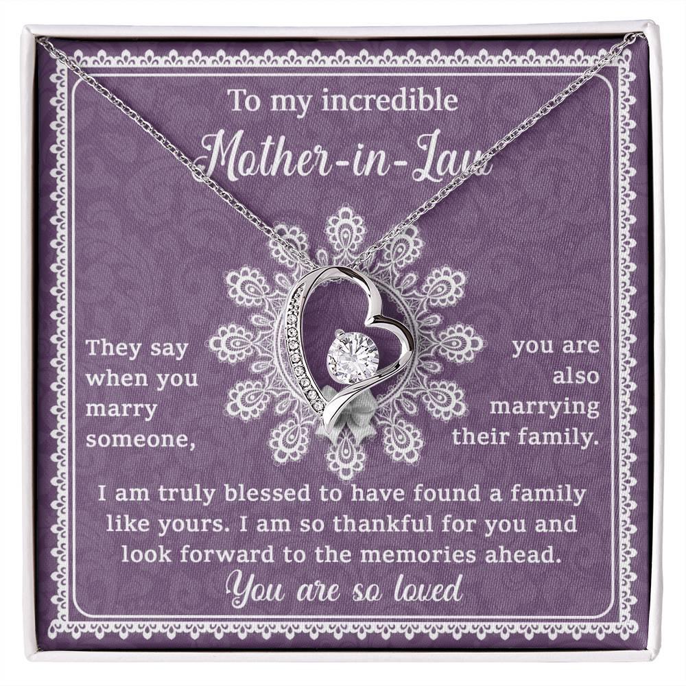 Mother-in-Law Gift I am Truly Blessed for the Memories Ahead Heart Pendant Necklace - Mallard Moon Gift Shop