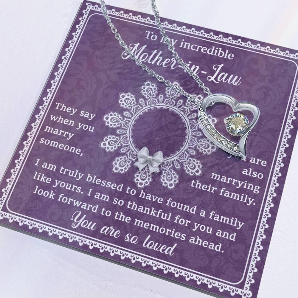 Mother-in-Law Gift I am Truly Blessed for the Memories Ahead Heart Pendant Necklace - Mallard Moon Gift Shop
