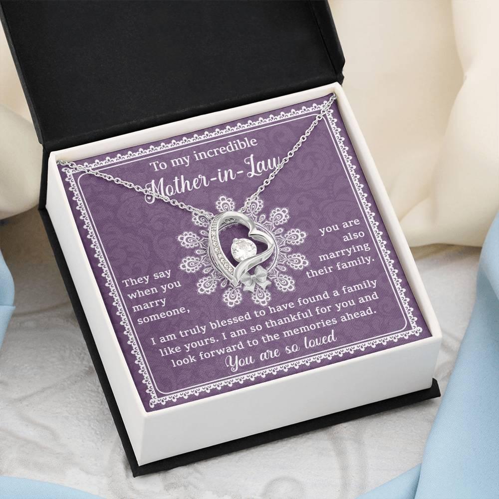 Mother-in-Law Gift I am Truly Blessed for the Memories Ahead Heart Pendant Necklace - Mallard Moon Gift Shop