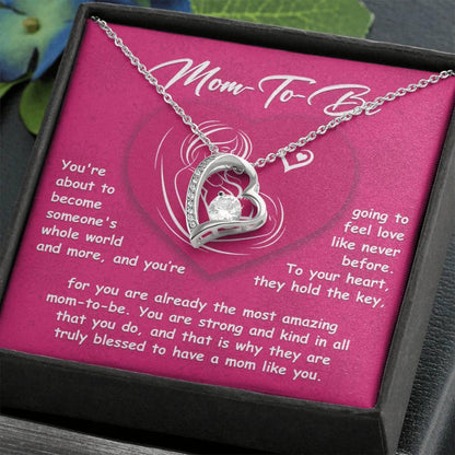 Gift for the Mom To Be You Will Soon Be Someone's Whole World Forever Love Heart Pendant Necklace - Mallard Moon Gift Shop