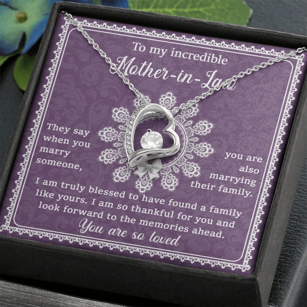 Mother-in-Law Gift I am Truly Blessed for the Memories Ahead Heart Pendant Necklace - Mallard Moon Gift Shop