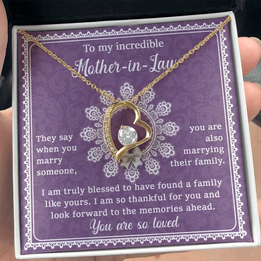 Mother-in-Law Gift I am Truly Blessed for the Memories Ahead Heart Pendant Necklace - Mallard Moon Gift Shop