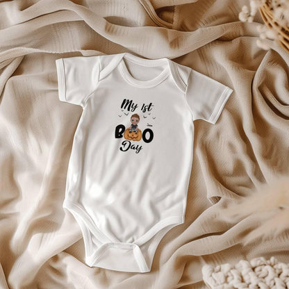 Halloween Baby Bodysuit - My First Boo Day Personalized Boy or Girl Gerber Onesie - Mallard Moon Gift Shop