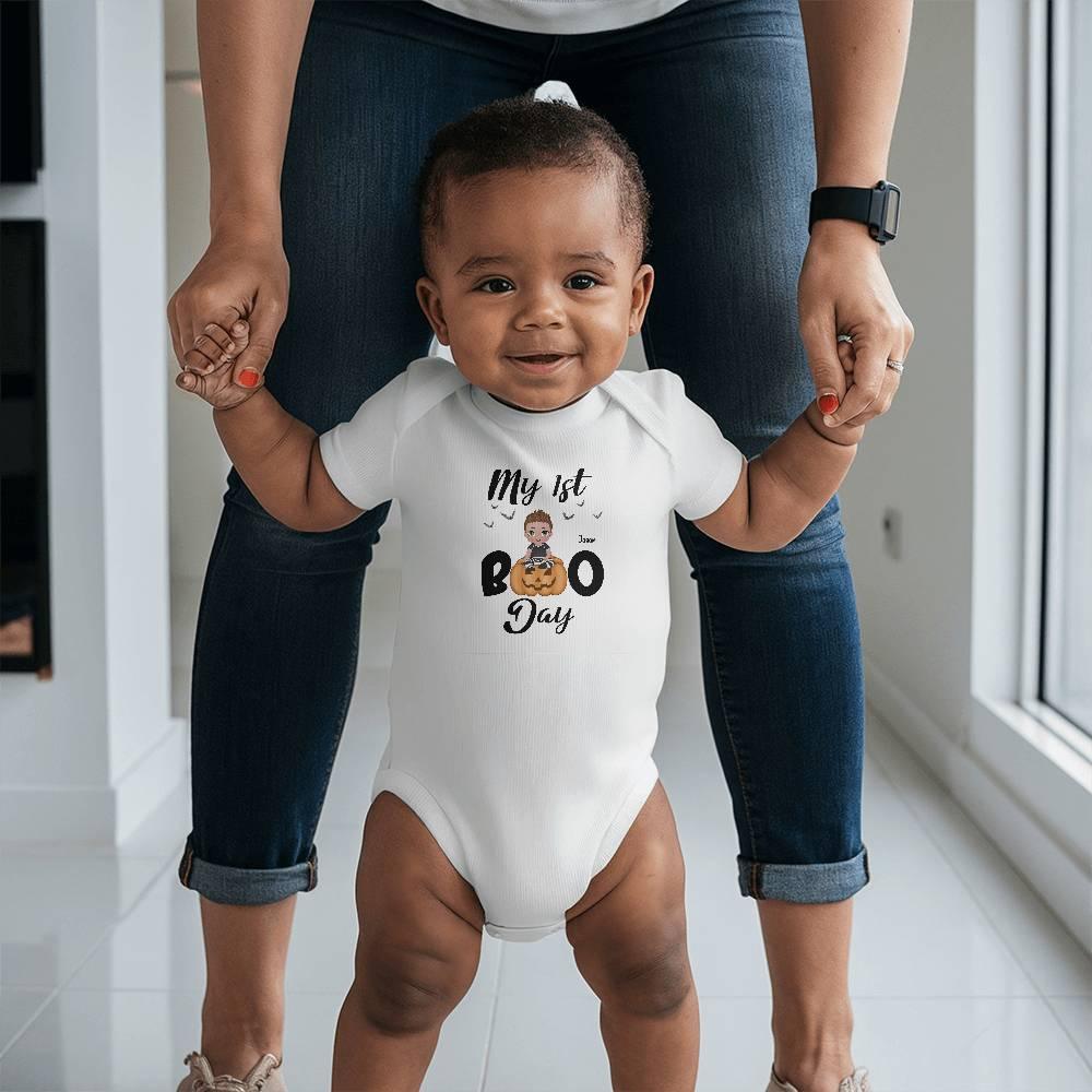 Halloween Baby Bodysuit - My First Boo Day Personalized Boy or Girl Gerber Onesie - Mallard Moon Gift Shop