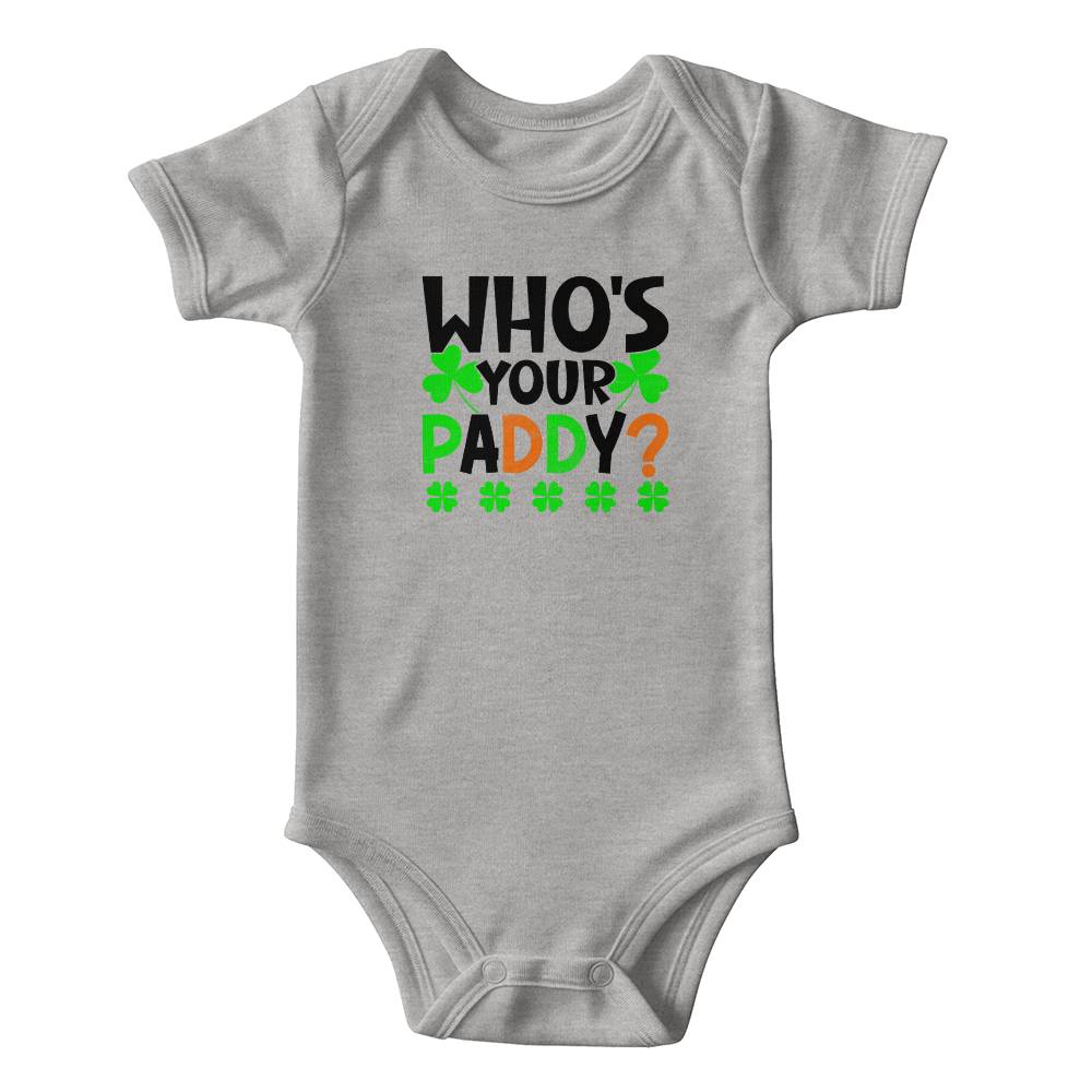 Who’s Your Paddy? St. Patrick’s Day Baby Bodysuit – Funny Shamrock Onesie – Soft Cotton Infant Romper – Cute Irish HHoliday Outfit & Baby Gift - Mallard Moon Gift Shop