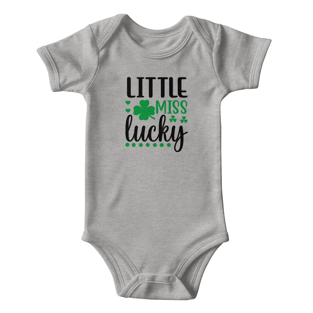 Little Miss Lucky St. Patrick’s Day Baby Girl Bodysuit – Cute Shamrock Onesie – Soft Cotton Infant Romper – Irish Holiday Outfit & Baby Shower Gift - Mallard Moon Gift Shop
