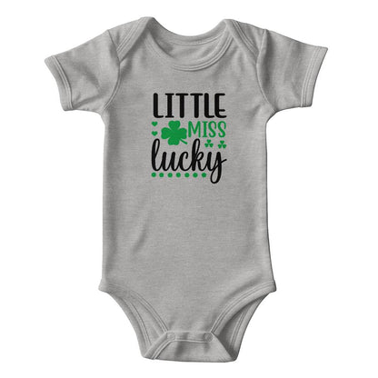 Little Miss Lucky St. Patrick’s Day Baby Girl Bodysuit – Cute Shamrock Onesie – Soft Cotton Infant Romper – Irish Holiday Outfit & Baby Shower Gift - Mallard Moon Gift Shop