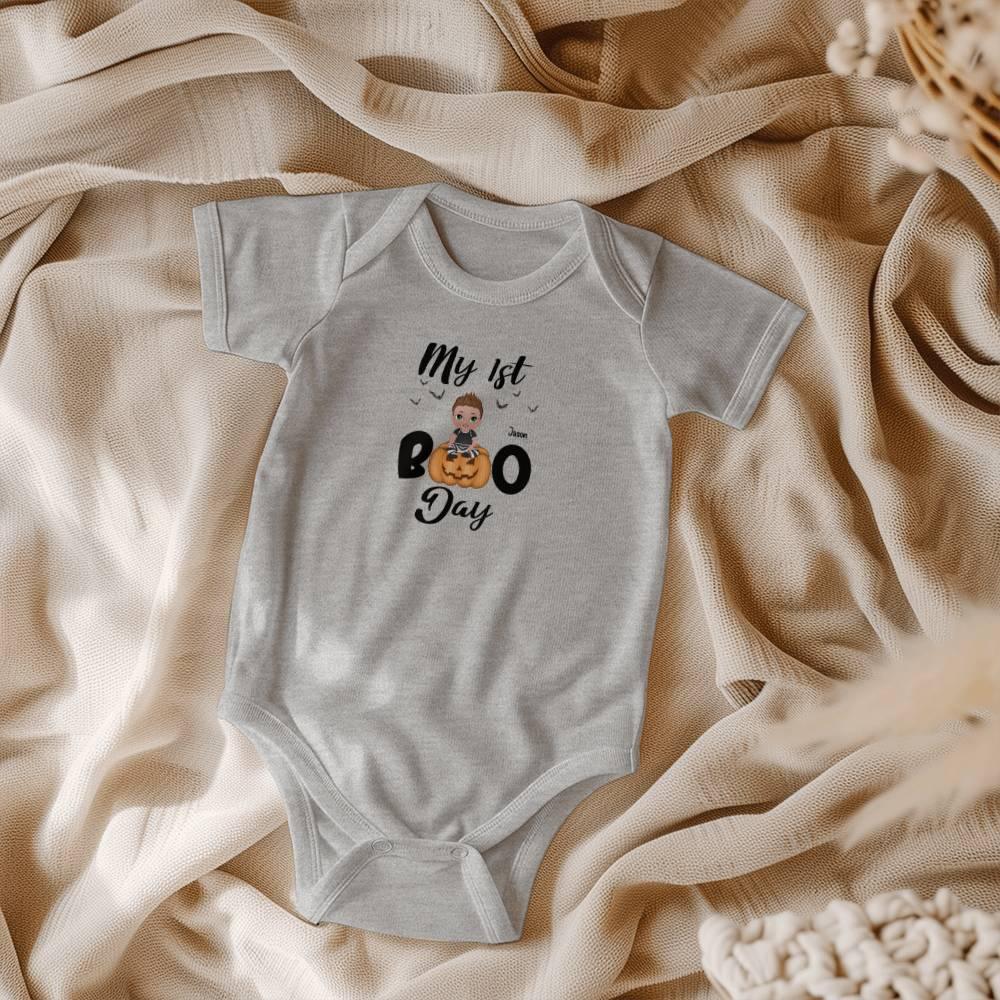 Halloween Baby Bodysuit - My First Boo Day Personalized Boy or Girl Gerber Onesie - Mallard Moon Gift Shop