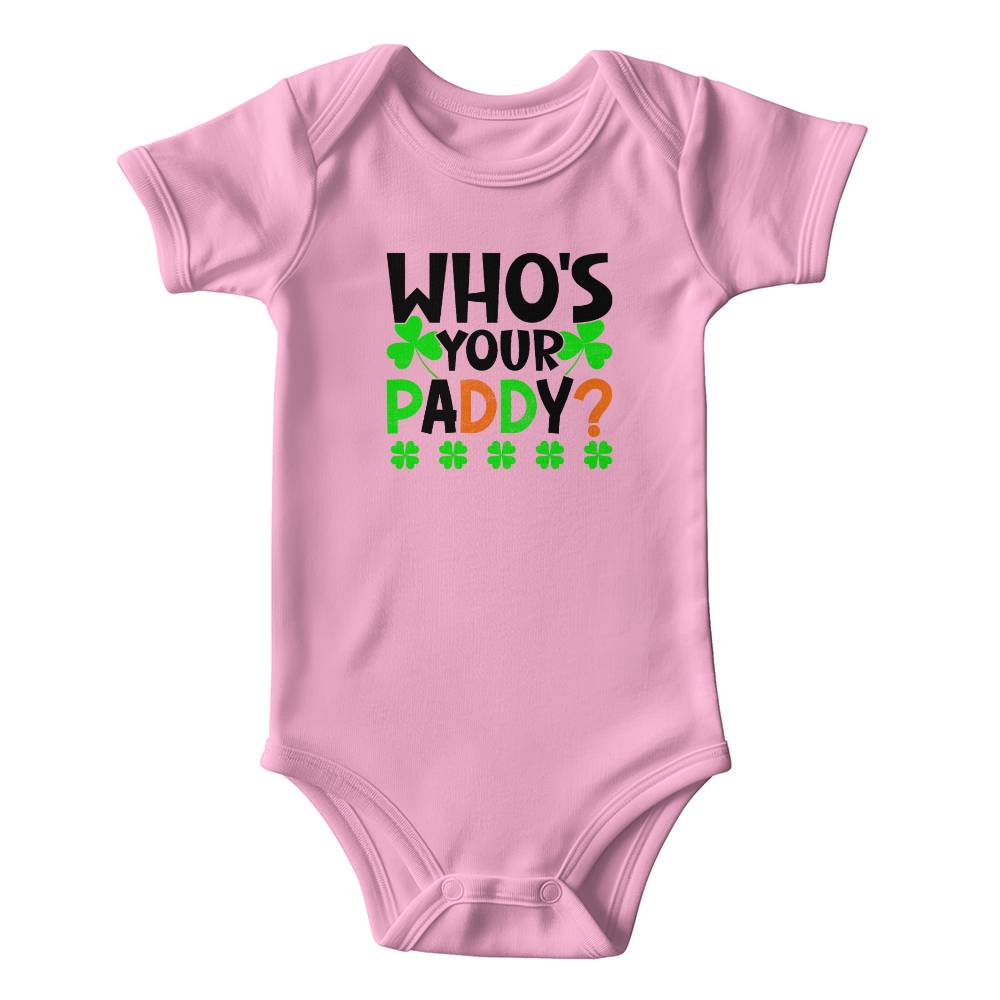 Who’s Your Paddy? St. Patrick’s Day Baby Bodysuit – Funny Shamrock Onesie – Soft Cotton Infant Romper – Cute Irish HHoliday Outfit & Baby Gift - Mallard Moon Gift Shop