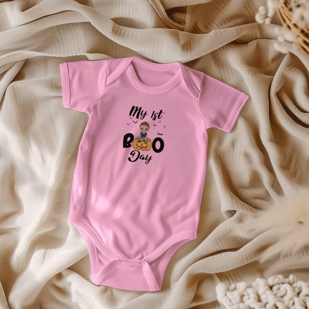 Halloween Baby Bodysuit - My First Boo Day Personalized Boy or Girl Gerber Onesie - Mallard Moon Gift Shop