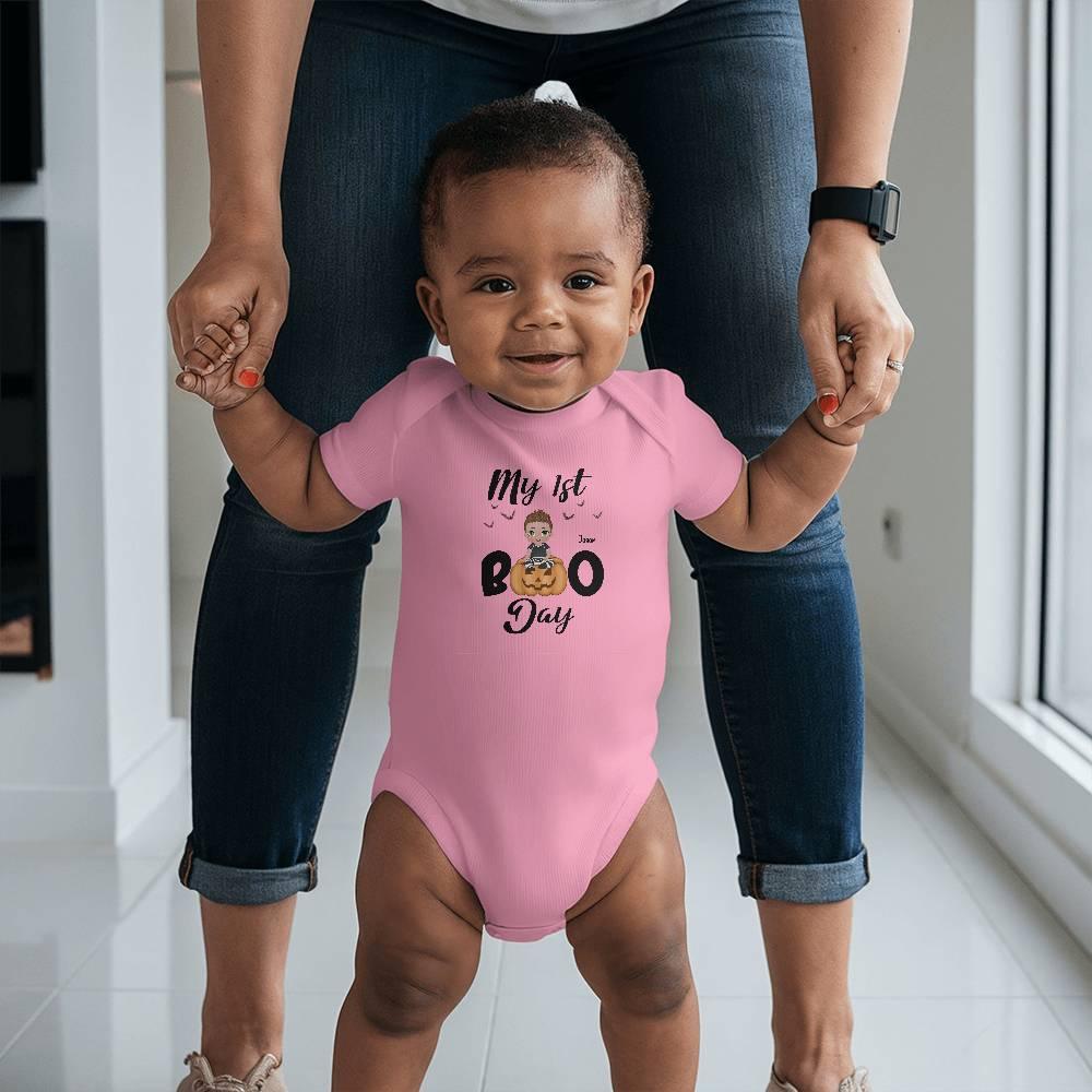 Halloween Baby Bodysuit - My First Boo Day Personalized Boy or Girl Gerber Onesie - Mallard Moon Gift Shop