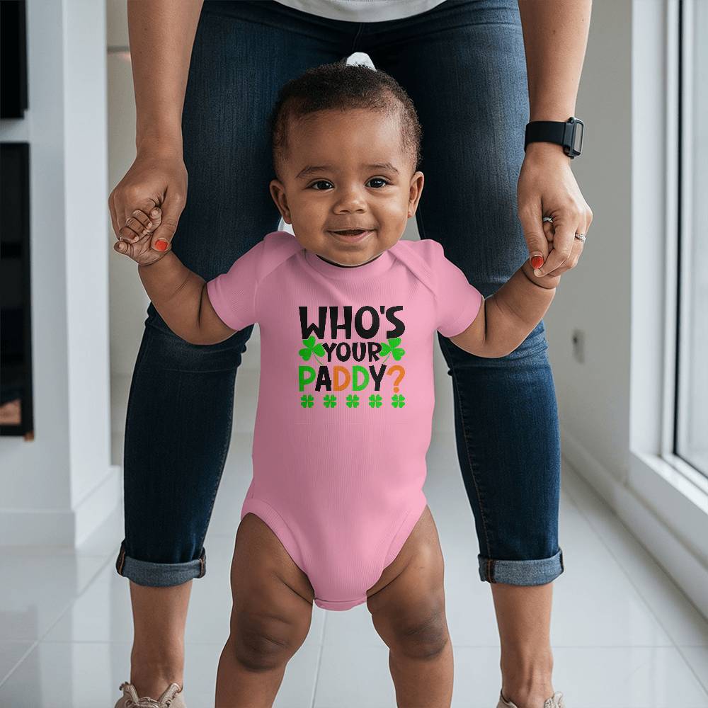 Who’s Your Paddy? St. Patrick’s Day Baby Bodysuit – Funny Shamrock Onesie – Soft Cotton Infant Romper – Cute Irish HHoliday Outfit & Baby Gift - Mallard Moon Gift Shop