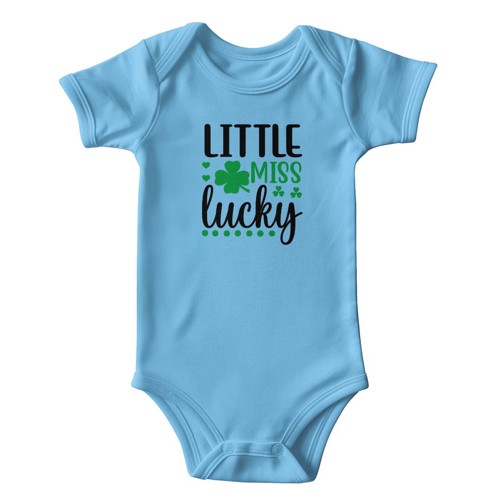 Little Miss Lucky St. Patrick’s Day Baby Girl Bodysuit – Cute Shamrock Onesie – Soft Cotton Infant Romper – Irish Holiday Outfit & Baby Shower Gift - Mallard Moon Gift Shop