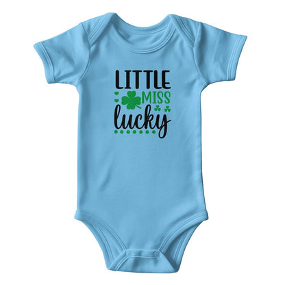 Little Miss Lucky St. Patrick’s Day Baby Girl Bodysuit – Cute Shamrock Onesie – Soft Cotton Infant Romper – Irish Holiday Outfit & Baby Shower Gift - Mallard Moon Gift Shop