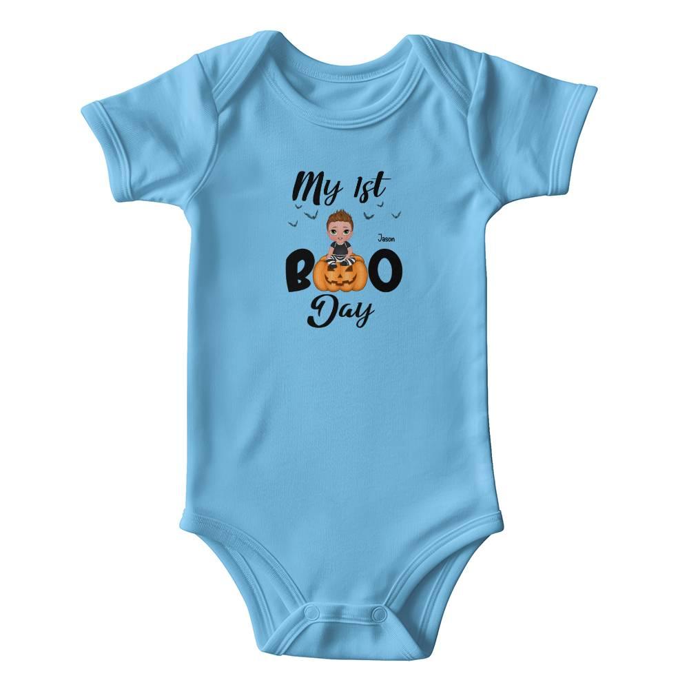 Halloween Baby Bodysuit - My First Boo Day Personalized Boy or Girl Gerber Onesie - Mallard Moon Gift Shop
