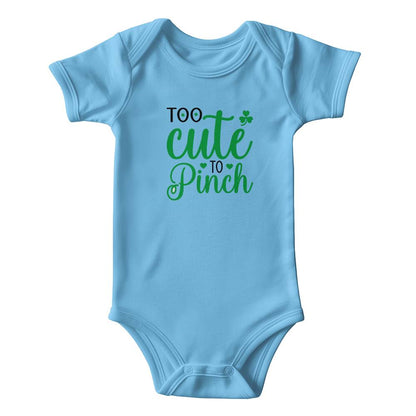 Too Cute to Pinch St. Patrick’s Day Baby Bodysuit – Funny Shamrock Onesie – Soft Cotton Infant Romper – Irish Holiday Outfit & Baby Gift - Mallard Moon Gift Shop