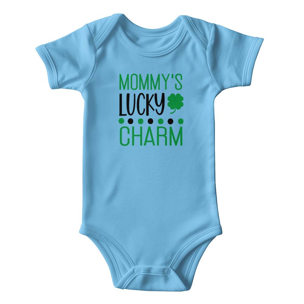 Mommy’s Lucky Charm St. Patrick’s Day Baby Bodysuit – Cute Shamrock Onesie – Soft Cotton Infant Romper – Funny Irish Holiday Outfit & Baby Gift - Mallard Moon Gift Shop